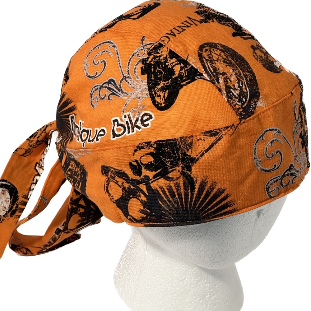 Doo Rag, Durag, orange, black, skeletons